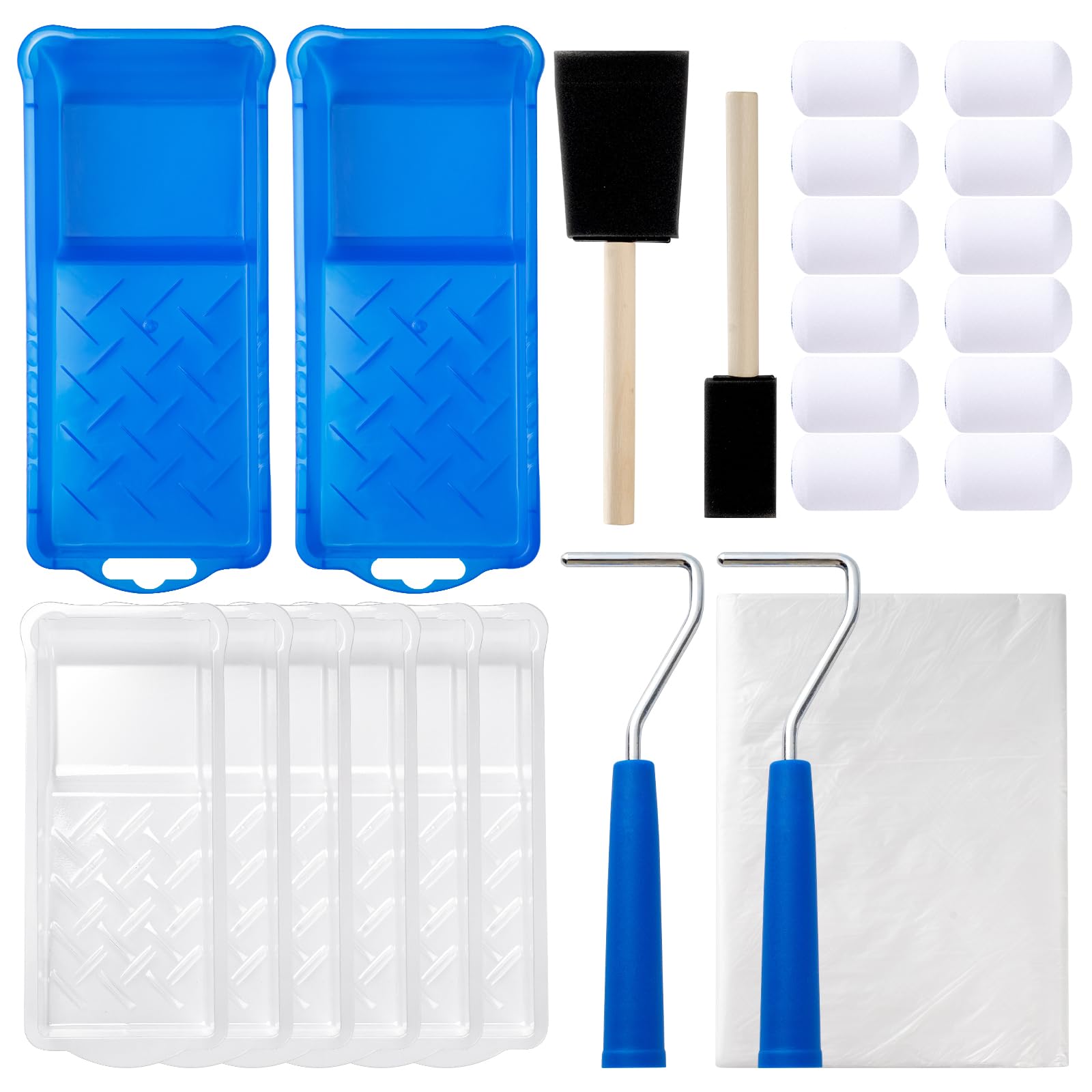Mister Rui Paint Roller Kit, 25 Pack, 2 Inch Foam Paint Roller