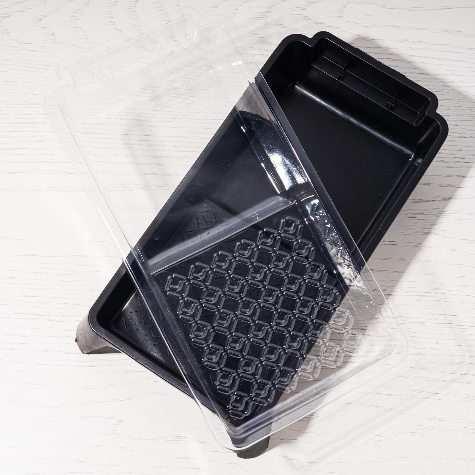 Mister Rui 5.9" Black Paint Tray Liner Set with 4" Paint Roller Frame