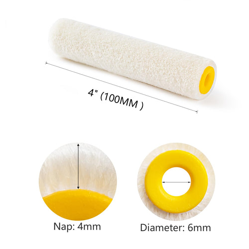 Mister Rui 4 Inch 4mm-Short-Nap Wool Blend Paint Roller