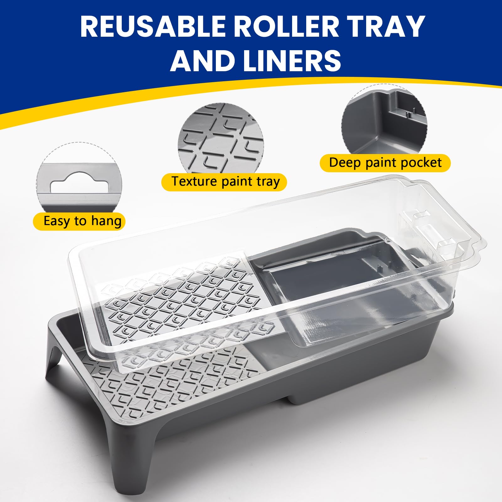 Mister Rui 4 inch High Density Foam Paint Roller-8 Pack