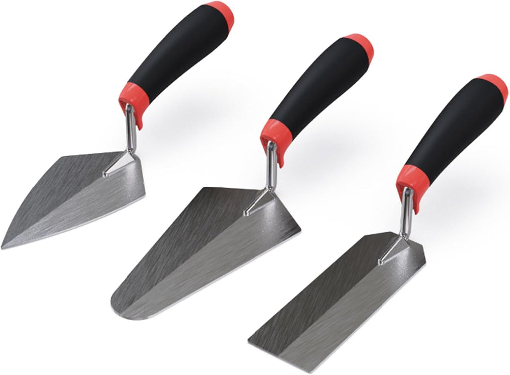 Mister Rui 3 Pack Stainless Steel Blade Trowels with Comfort-Grip Handle