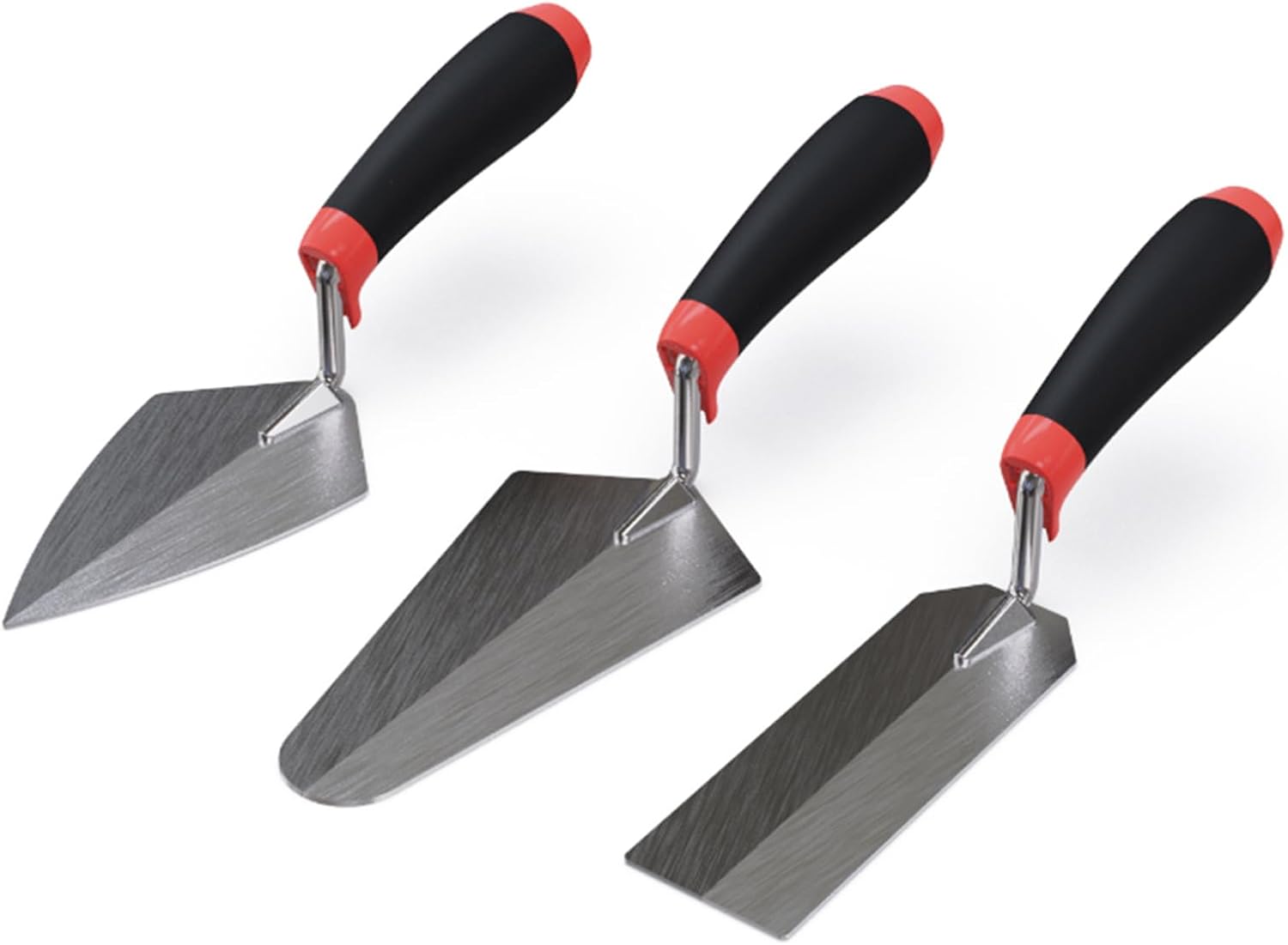 Mister Rui 3 Pack Stainless Steel Blade Trowels with Comfort-Grip Handle