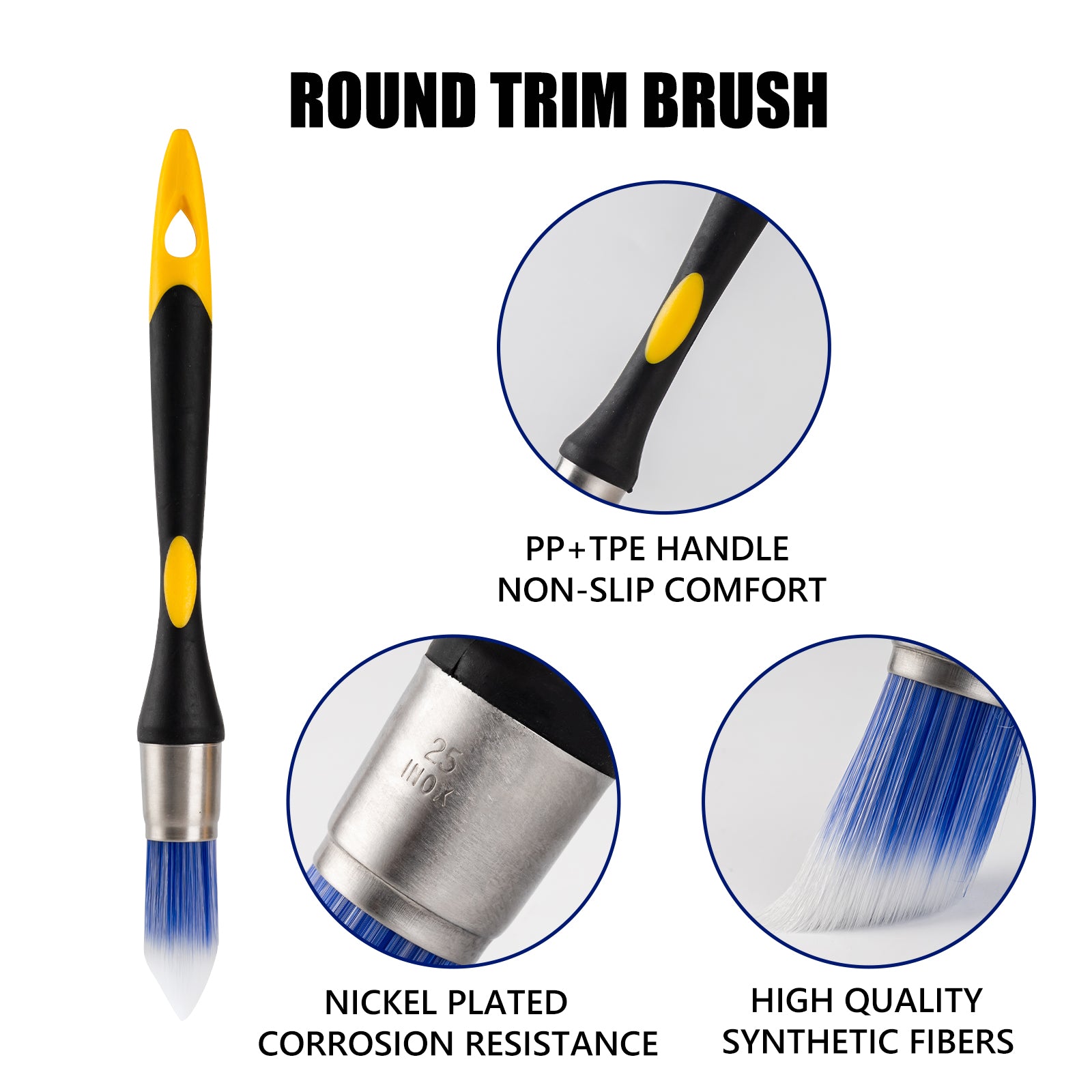 Mister Rui Paint Trim Brush Set-3 Pieces
