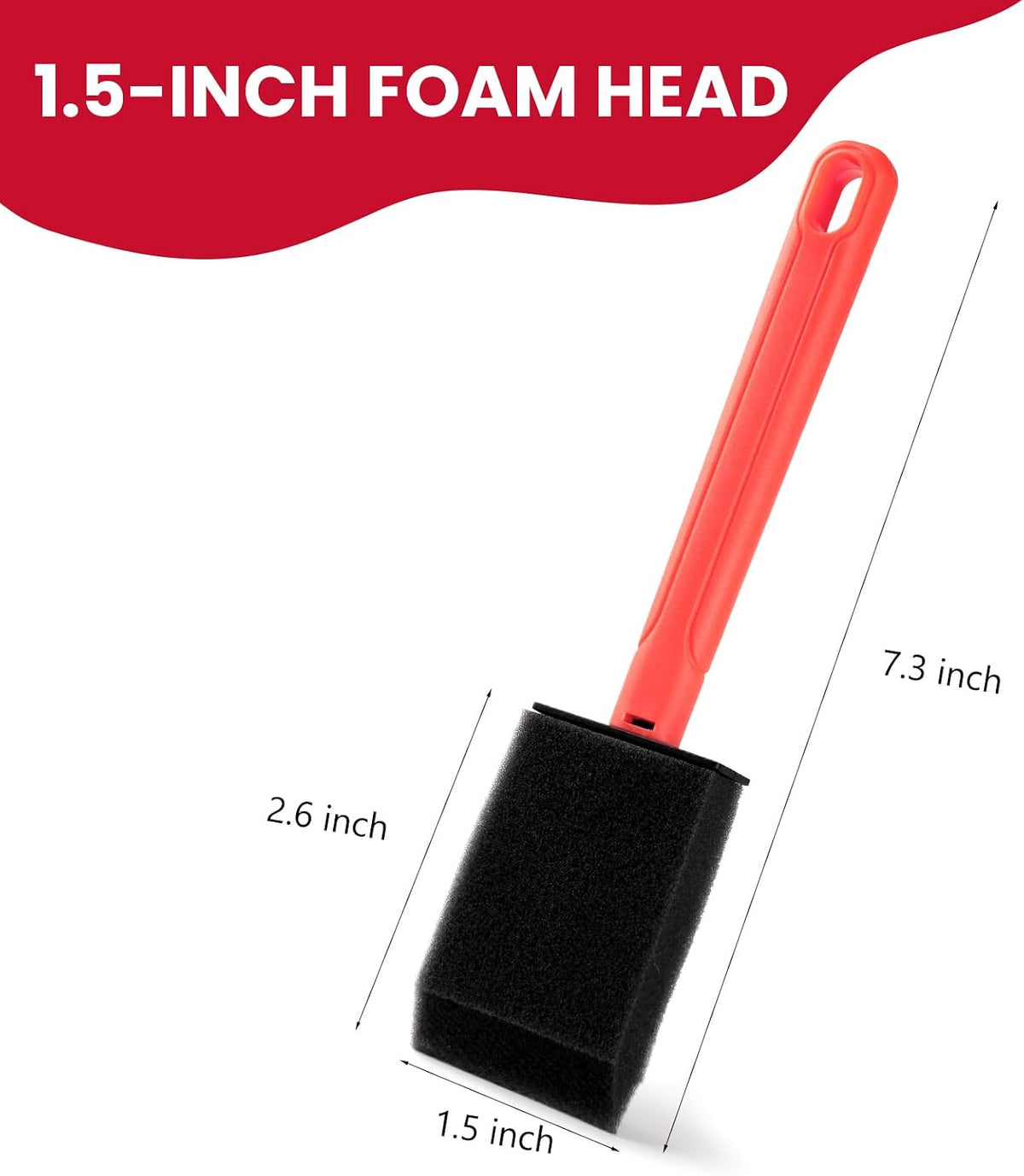 Mister Rui 1.5 Inch Replaceable Foam Paint Brush Set