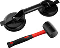 Mister Rui 2-Pack Floor Gap Fixer Tool Kit, Suction Cup & Rubber Mallet
