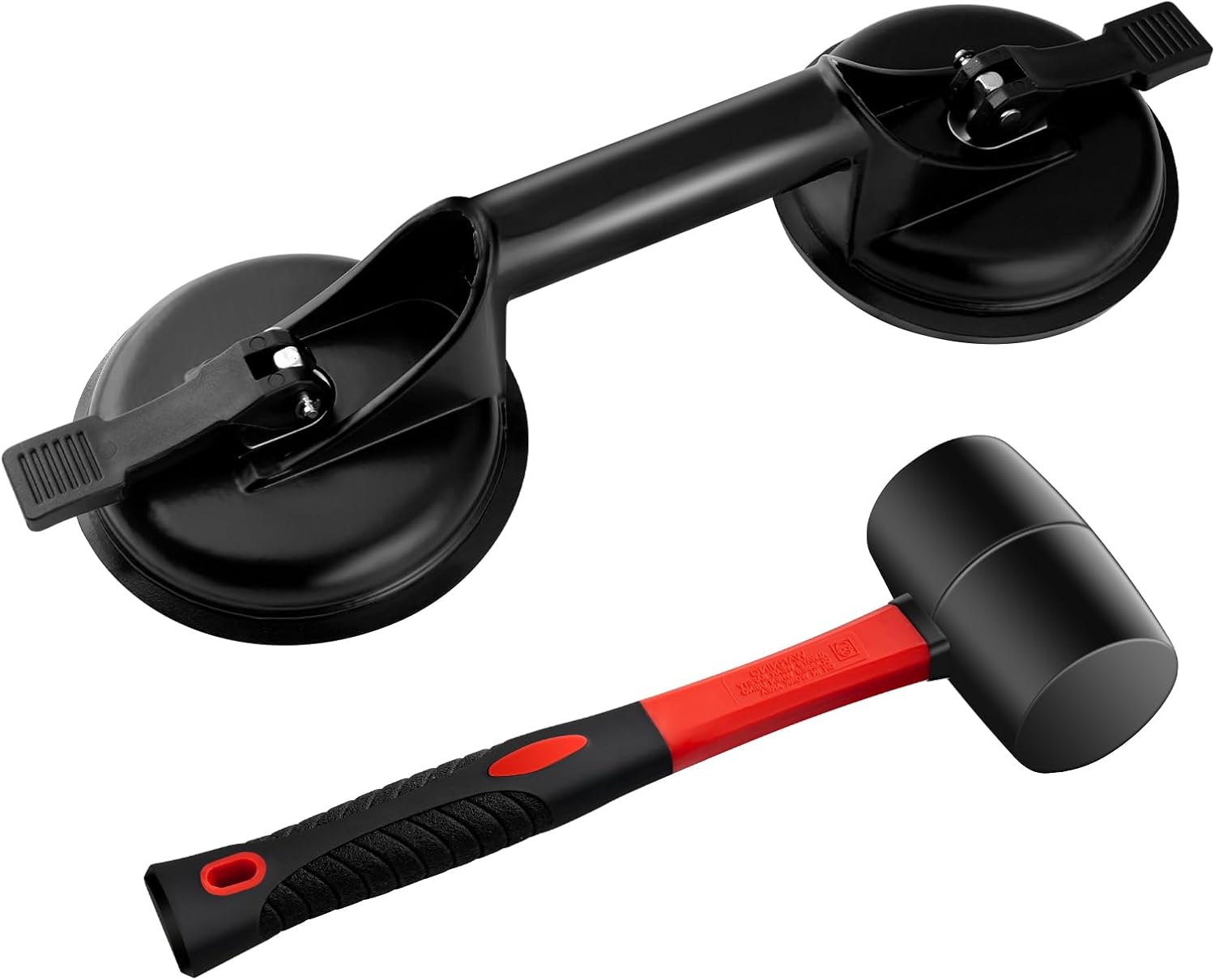 Mister Rui 2-Pack Floor Gap Fixer Tool Kit, Suction Cup & Rubber Mallet