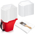 Mister Rui 4 Inch Paint Bucket 33-Pack with Liners, Lids, Brush & Film
