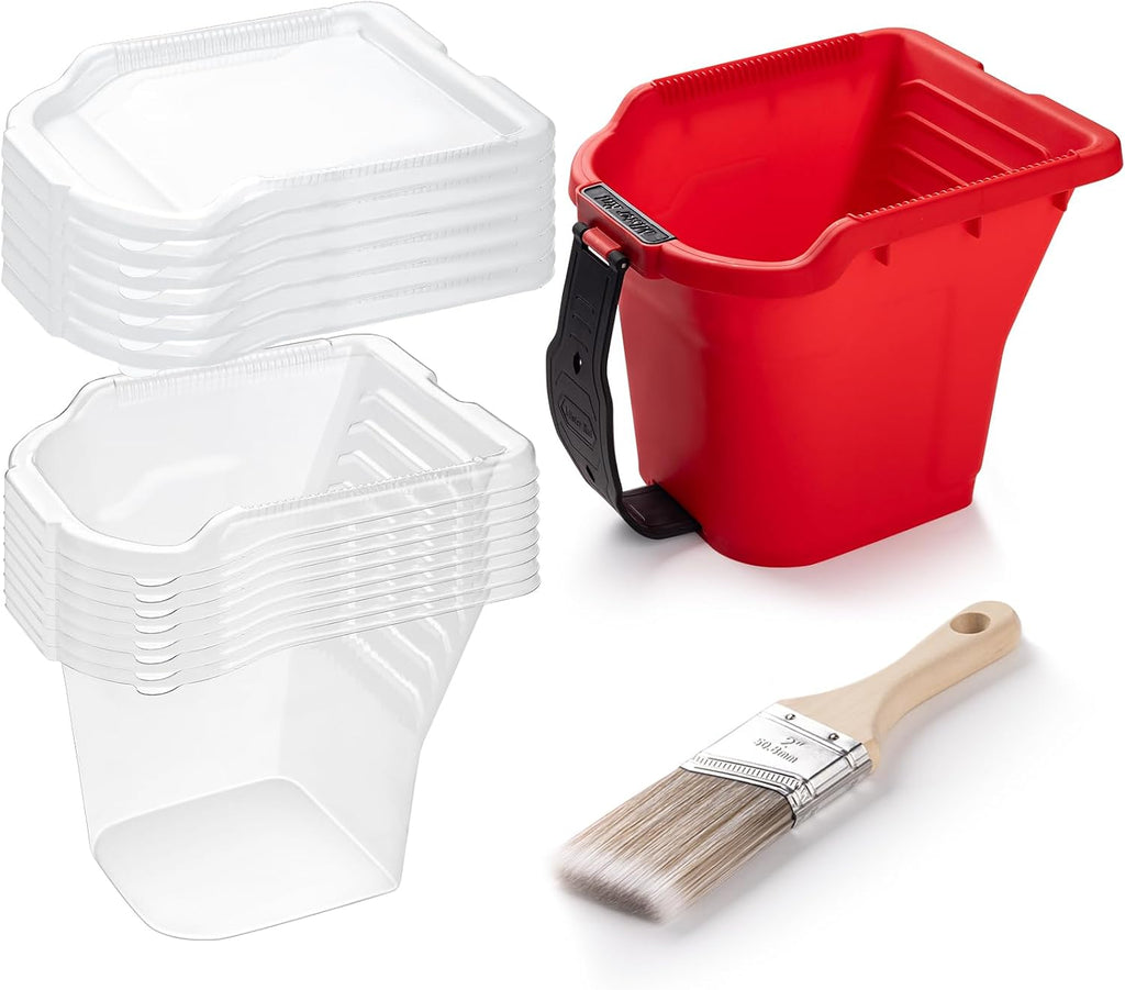 Mister Rui 16 PCS Paint Bucket Kit with 2’’ Paint Sash Brush Paint Pail Set