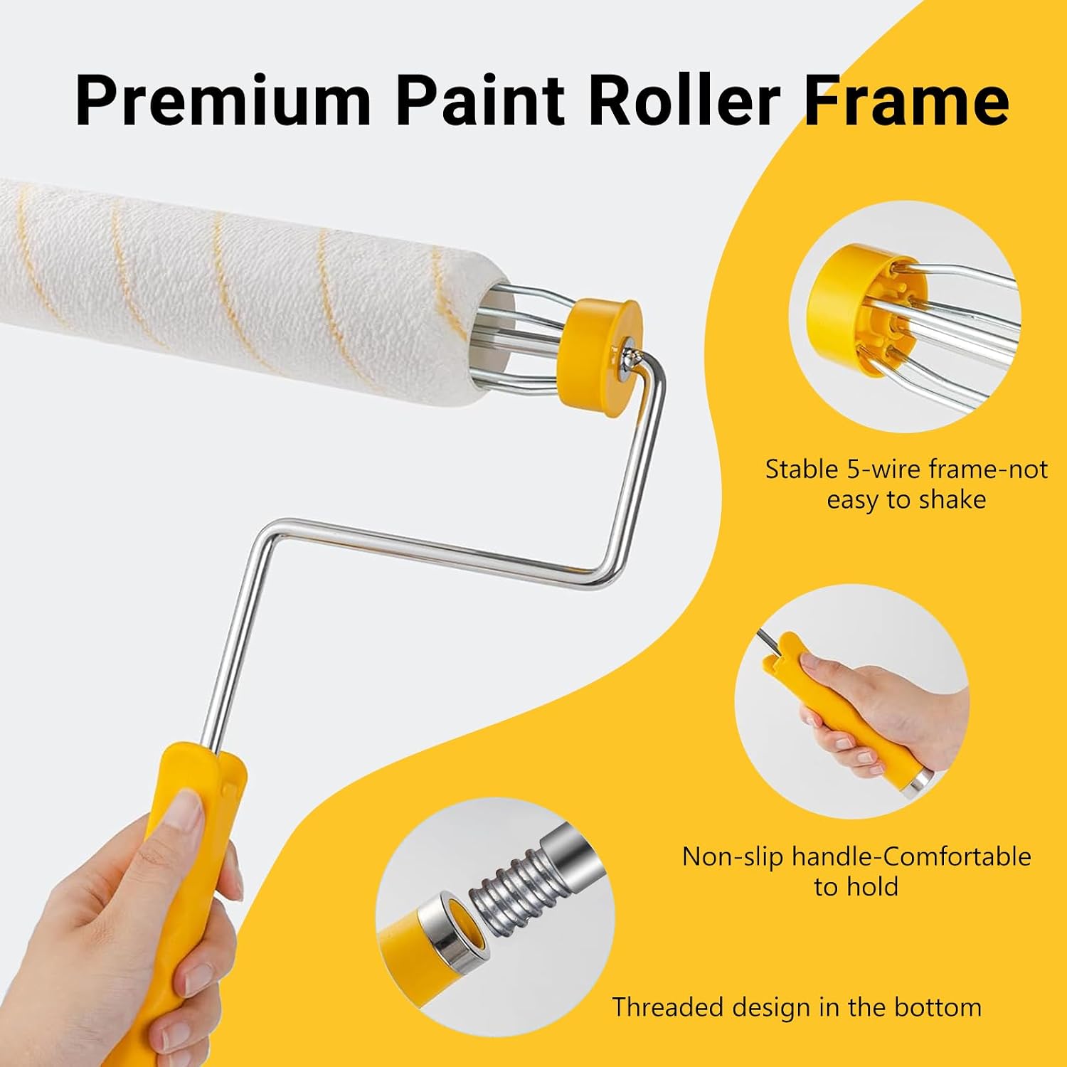 Mister Rui Paint Roller Kit with Extension Pole 20 PCS