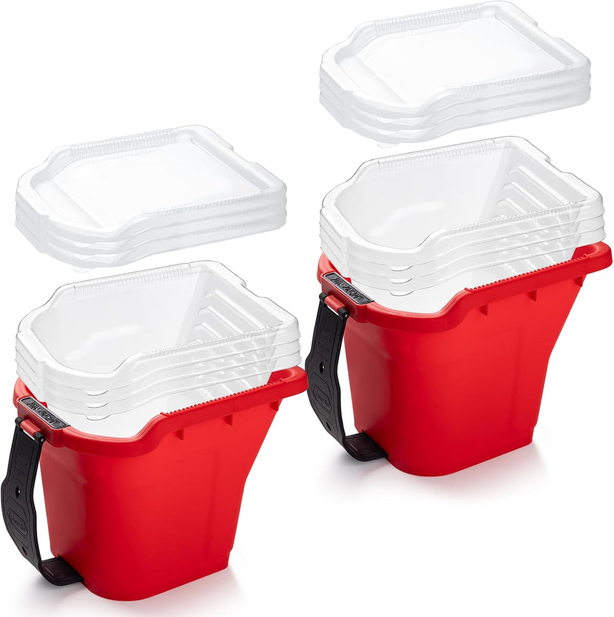 Mister Rui 4 Inch Paint Bucket 14 Pack with 2 Paint Cups, 6 Liners & 6 Lids
