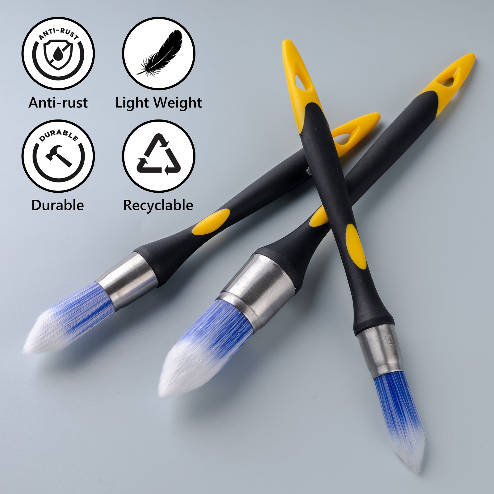 Mister Rui Paint Trim Brush Set-3 Pieces