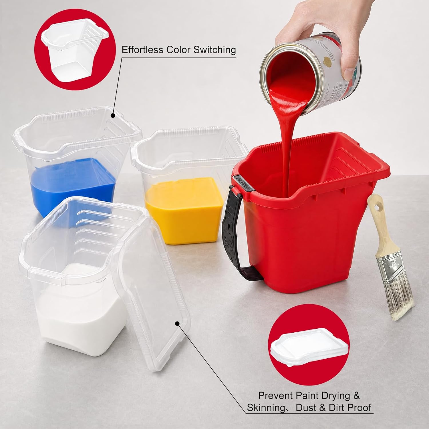 Mister Rui Paint Bucket Kit Magnetic Holder 27 Pcs