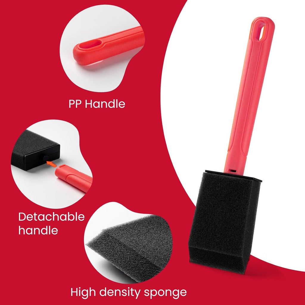 Mister Rui 1.5 Inch Replaceable Foam Paint Brush Set