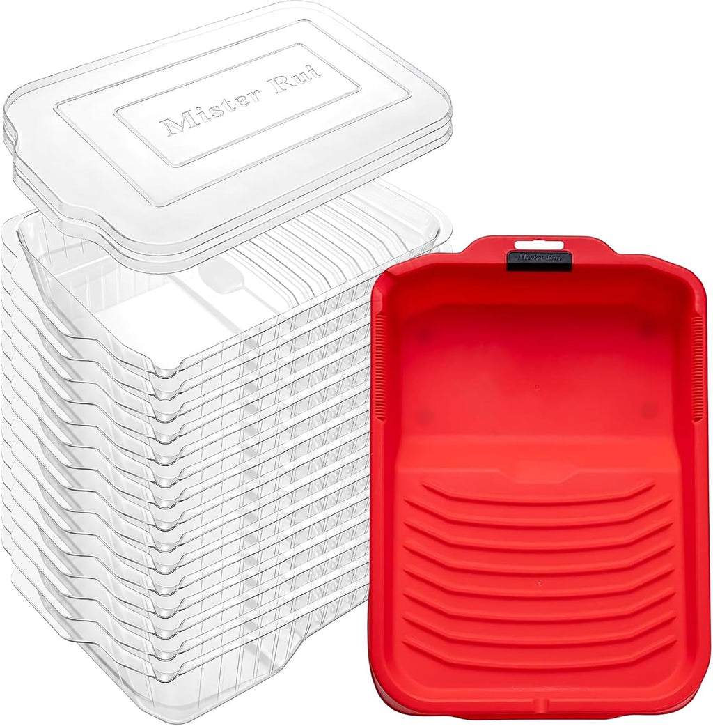 Mister Rui 18 Pack 9 Inch Paint Tray with 15 Liners & 2 Covers