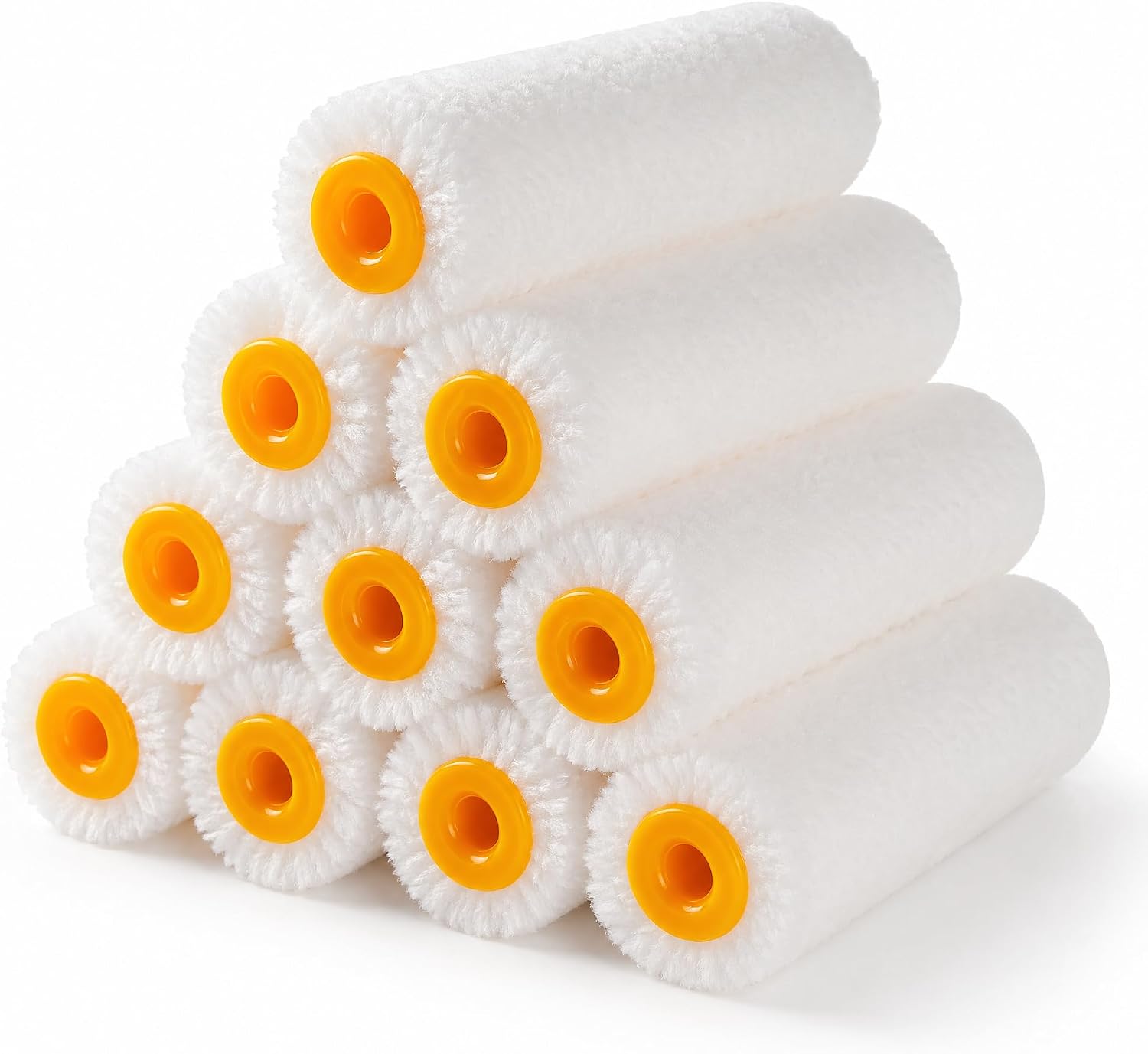Mister Rui 4 Inch 6mm Nap Yellow Microfiber Paint Roller Cover Set