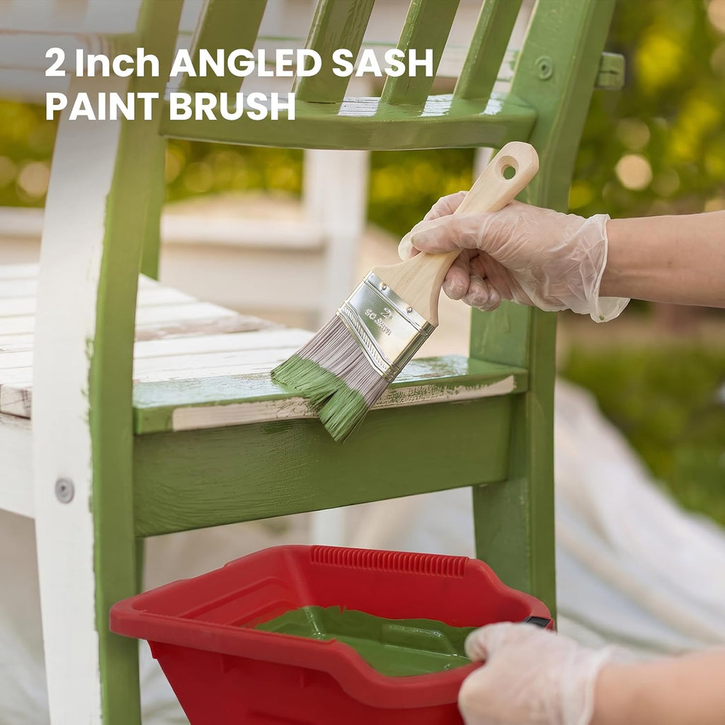 Mister Rui Paint Bucket Kit 19-Pc, 8 Cup Liners & Lids, 2" Brush