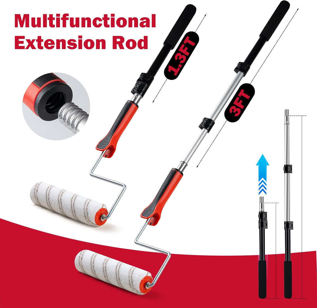 Mister Rui 22-Piece Interior Paint Roller Kit with 3-Ft Extension Pole