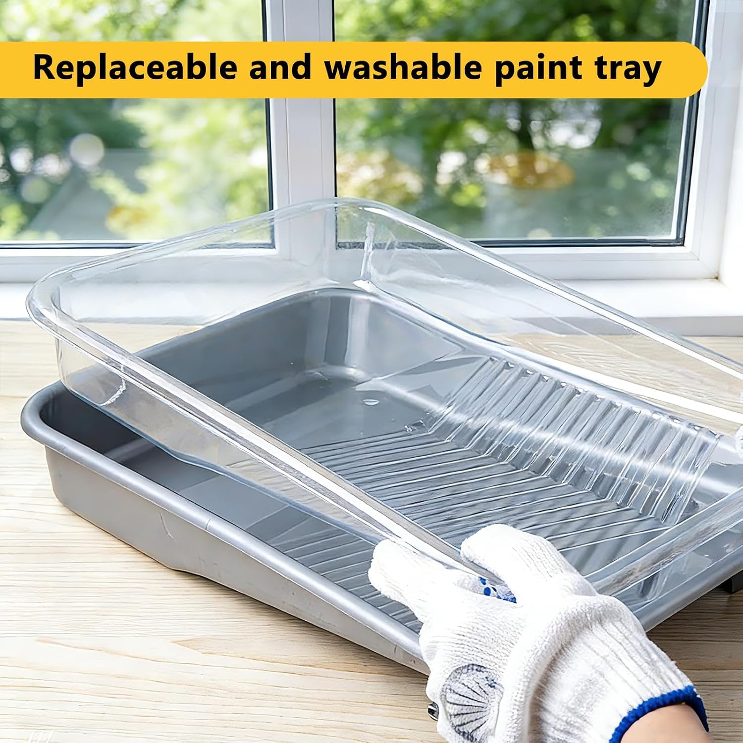 Mister Rui 9 Inch Paint Tray with Disposable Liners 11pcs
