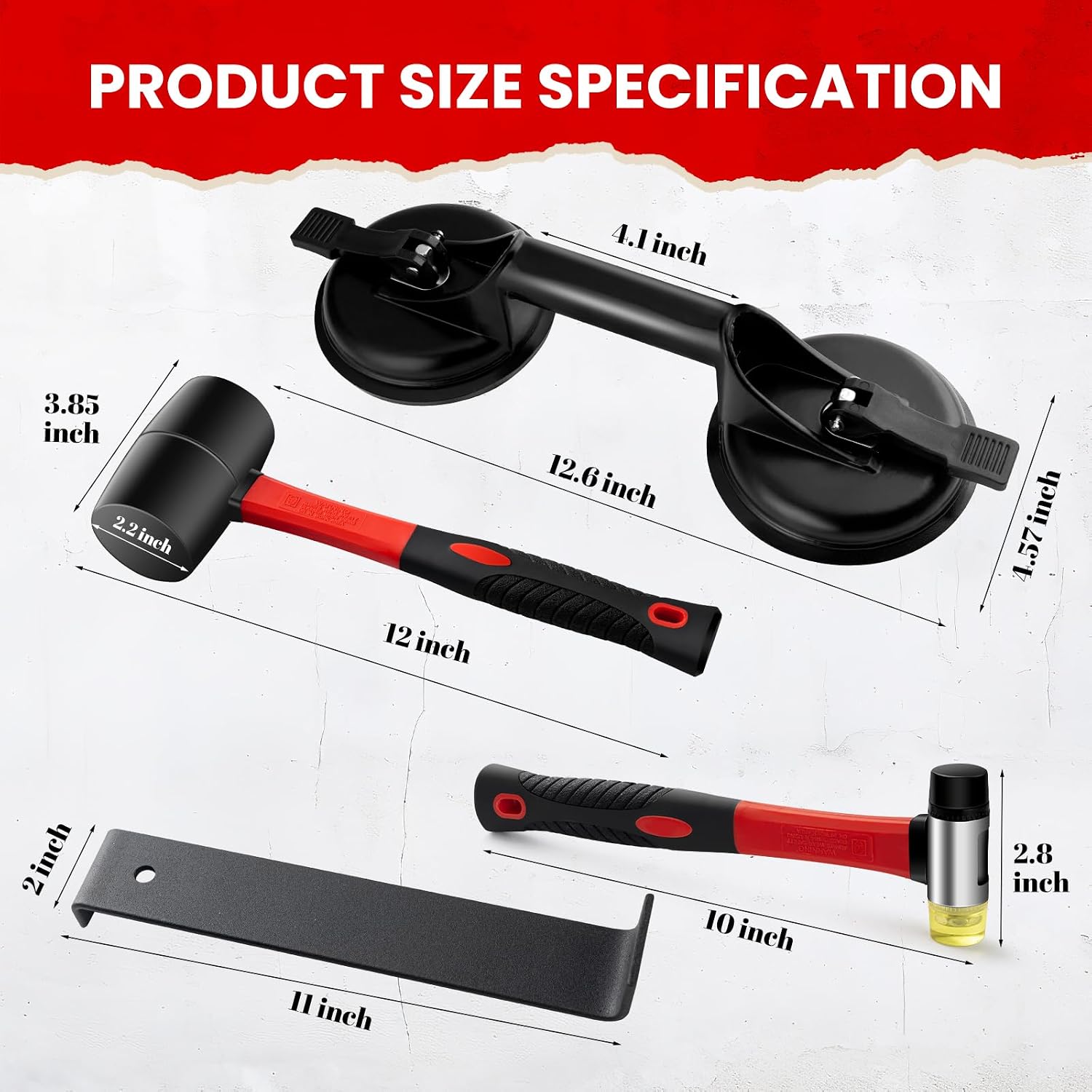 Mister Rui Floor Gap Fixer Kit for Vinyl Floors, Suction Cup & 2 Mallets