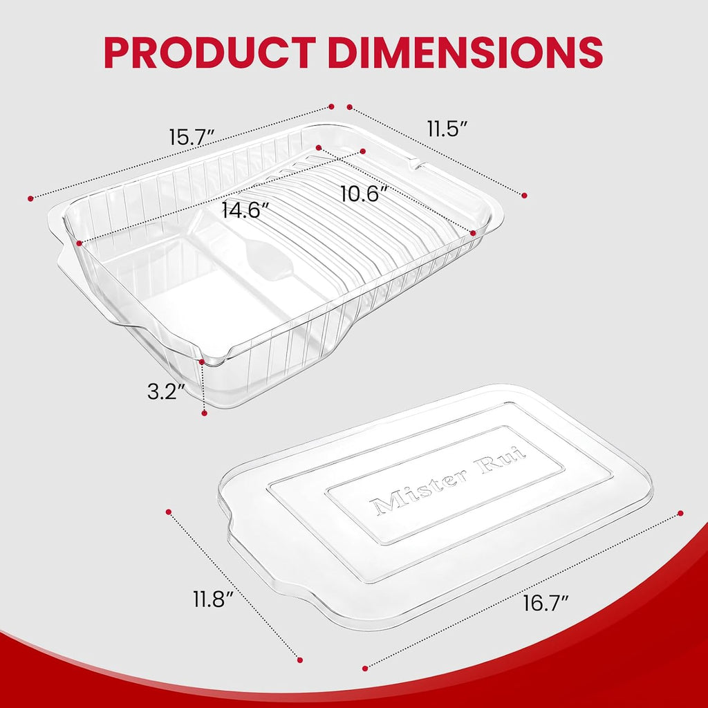 Mister Rui 9 Inch Paint Tray Liners 22 Pack with 2 Lids
