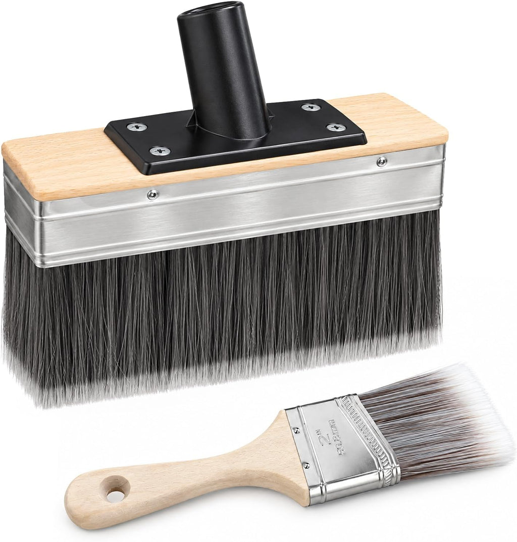 Mister Rui 7 Inch Deck Stain Brush & 2 Inch Angled Trim Brush Set