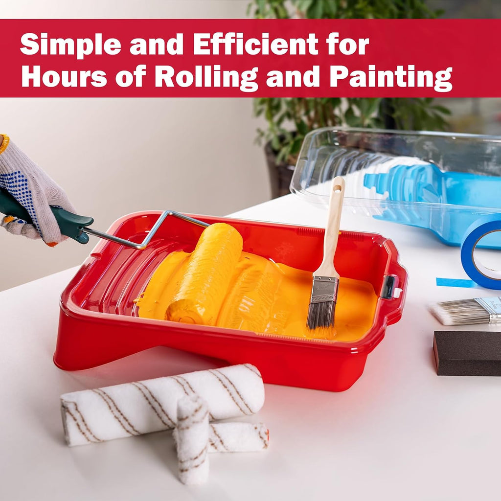 Mister Rui 18 Pack 9 Inch Paint Tray with 15 Liners & 2 Covers