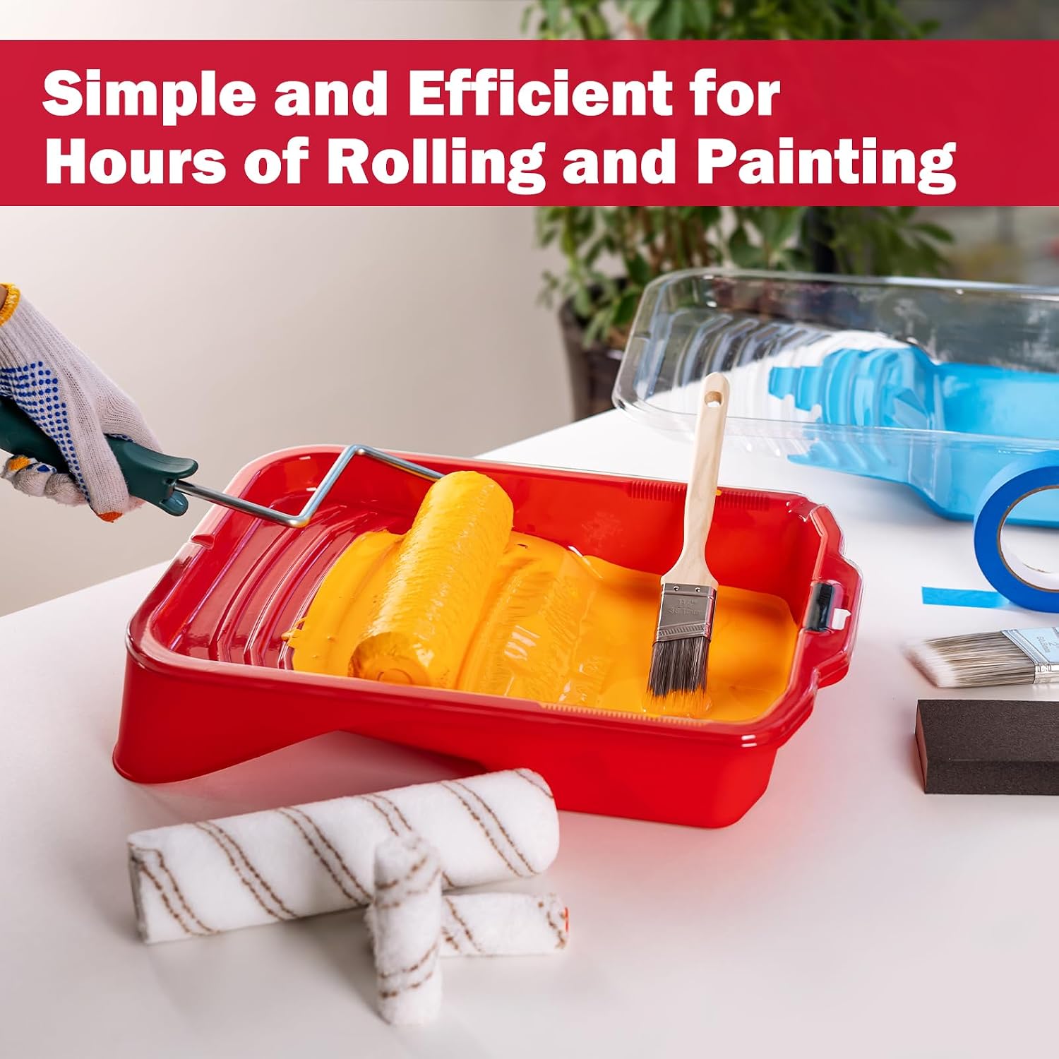 Mister Rui 18 Pack 9 Inch Paint Tray with 15 Liners & 2 Covers