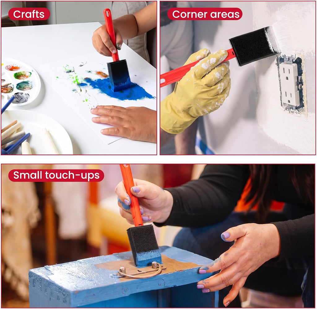 Mister Rui 1.5 Inch Replaceable Foam Paint Brush Set