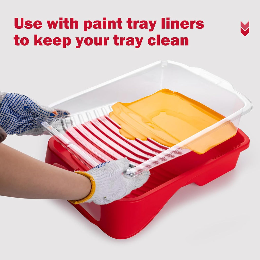 Mister Rui 9 Inch Paint Tray Liners 22 Pack with 2 Lids