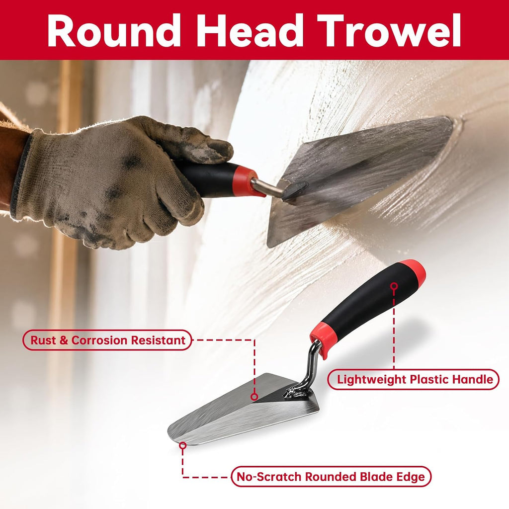 Mister Rui 3 Pack Stainless Steel Blade Trowels with Comfort-Grip Handle