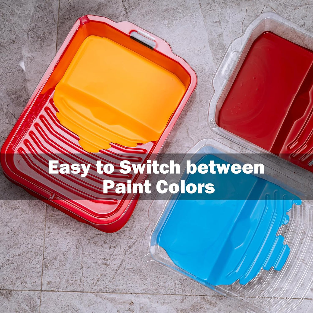 Mister Rui 9 Inch Paint Tray Liners 22 Pack with 2 Lids