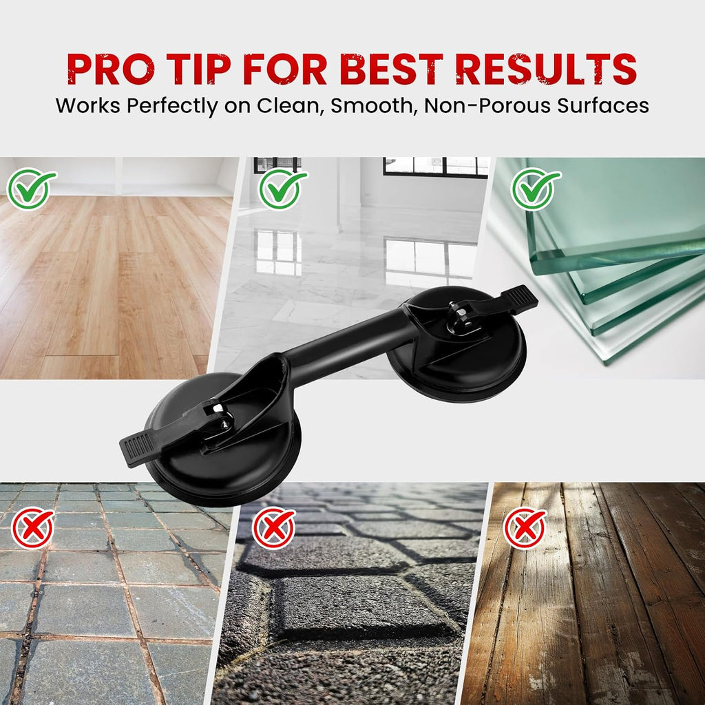 Mister Rui 2-Pack Floor Gap Fixer Tool Kit, Suction Cup & Rubber Mallet