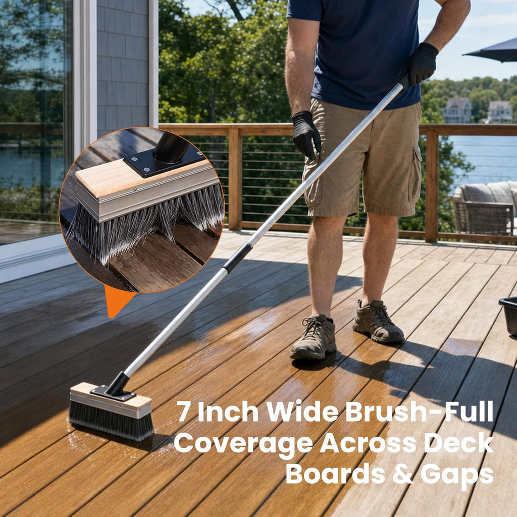 Mister Rui 7 Inch Deck Stain Brush & 2 Inch Angled Trim Brush Set