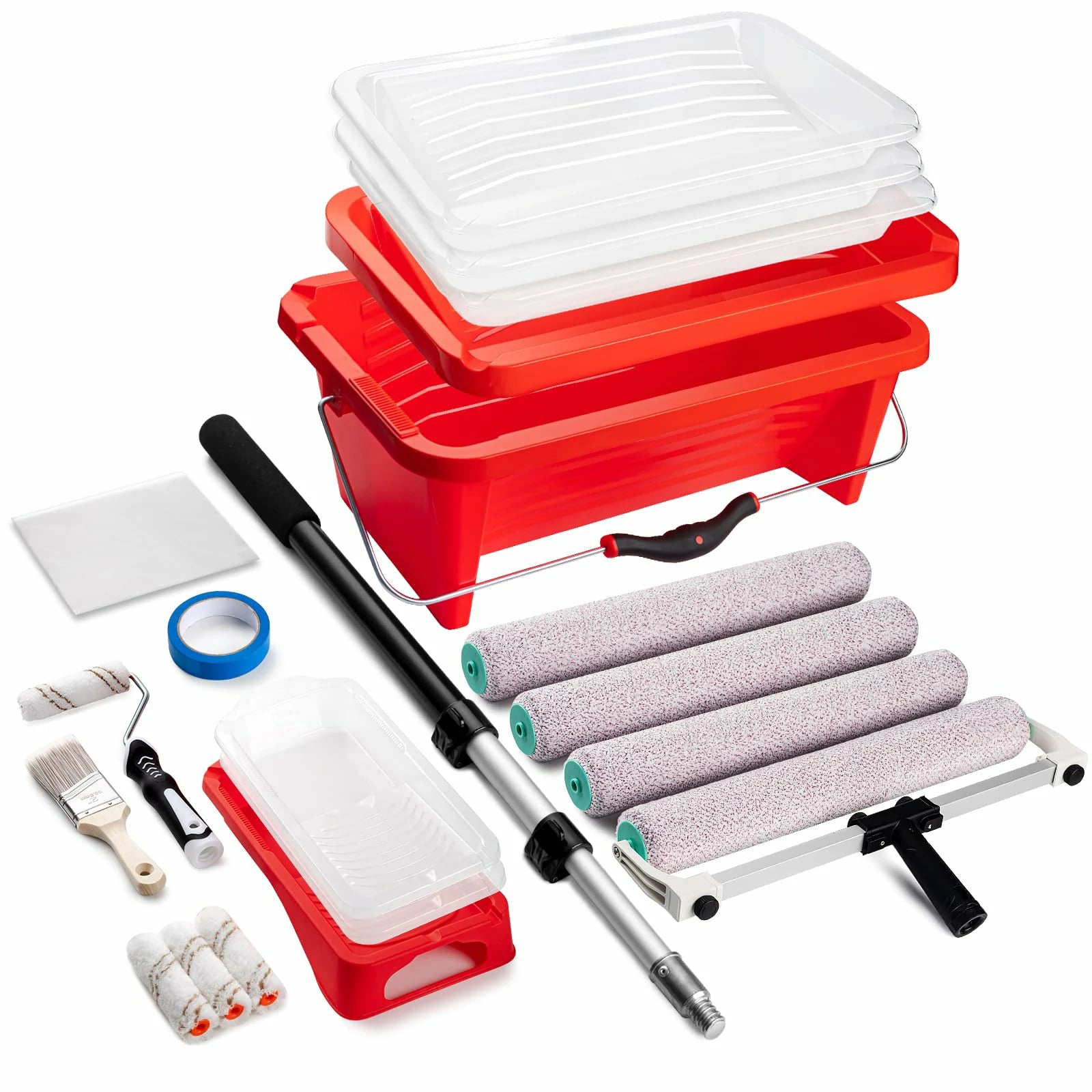 Mister Rui 23-Piece Professional 18" Paint Bucket & Tray Kit