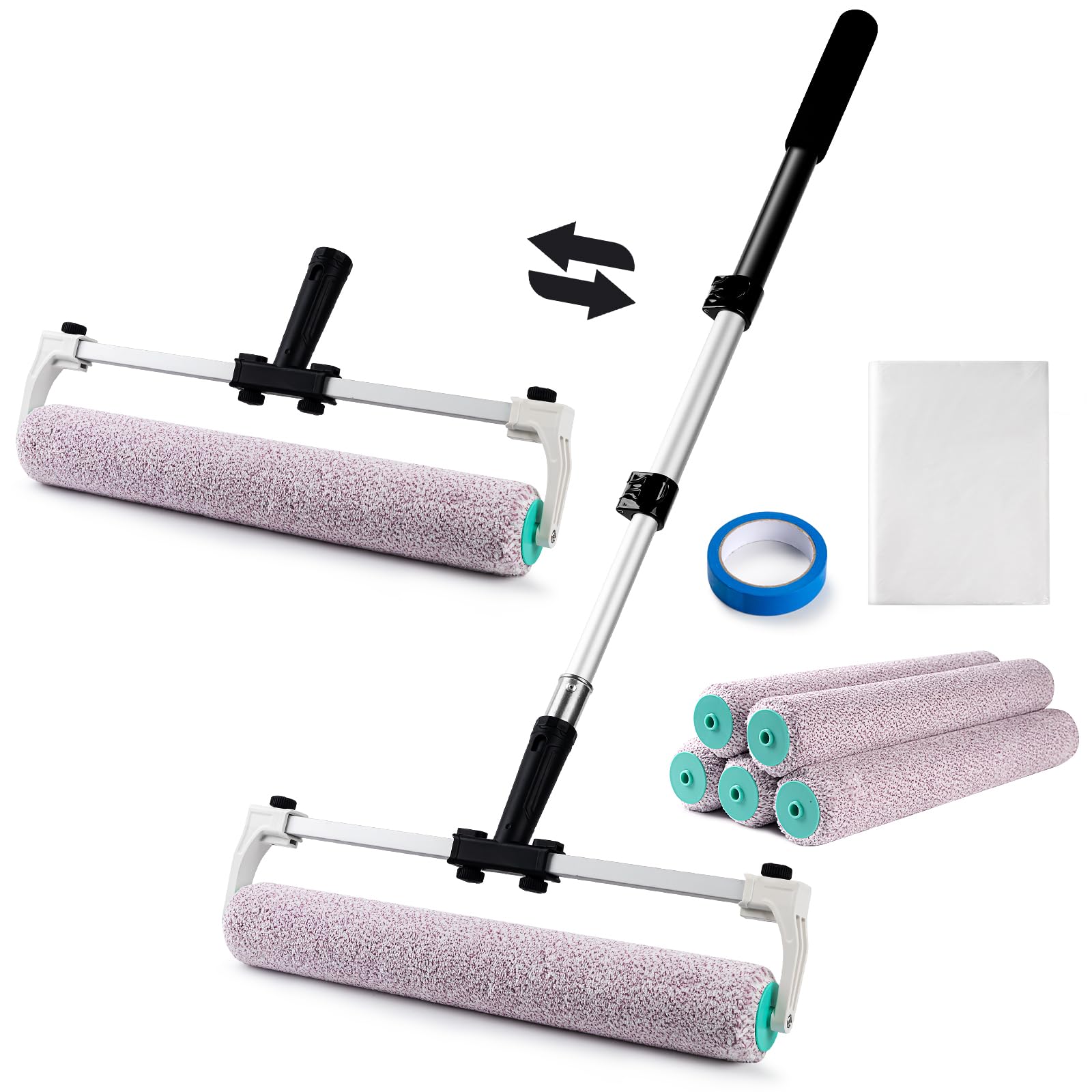 Mister Rui 9-Piece 18" Paint Roller Kit with 4 FT Extension Pole