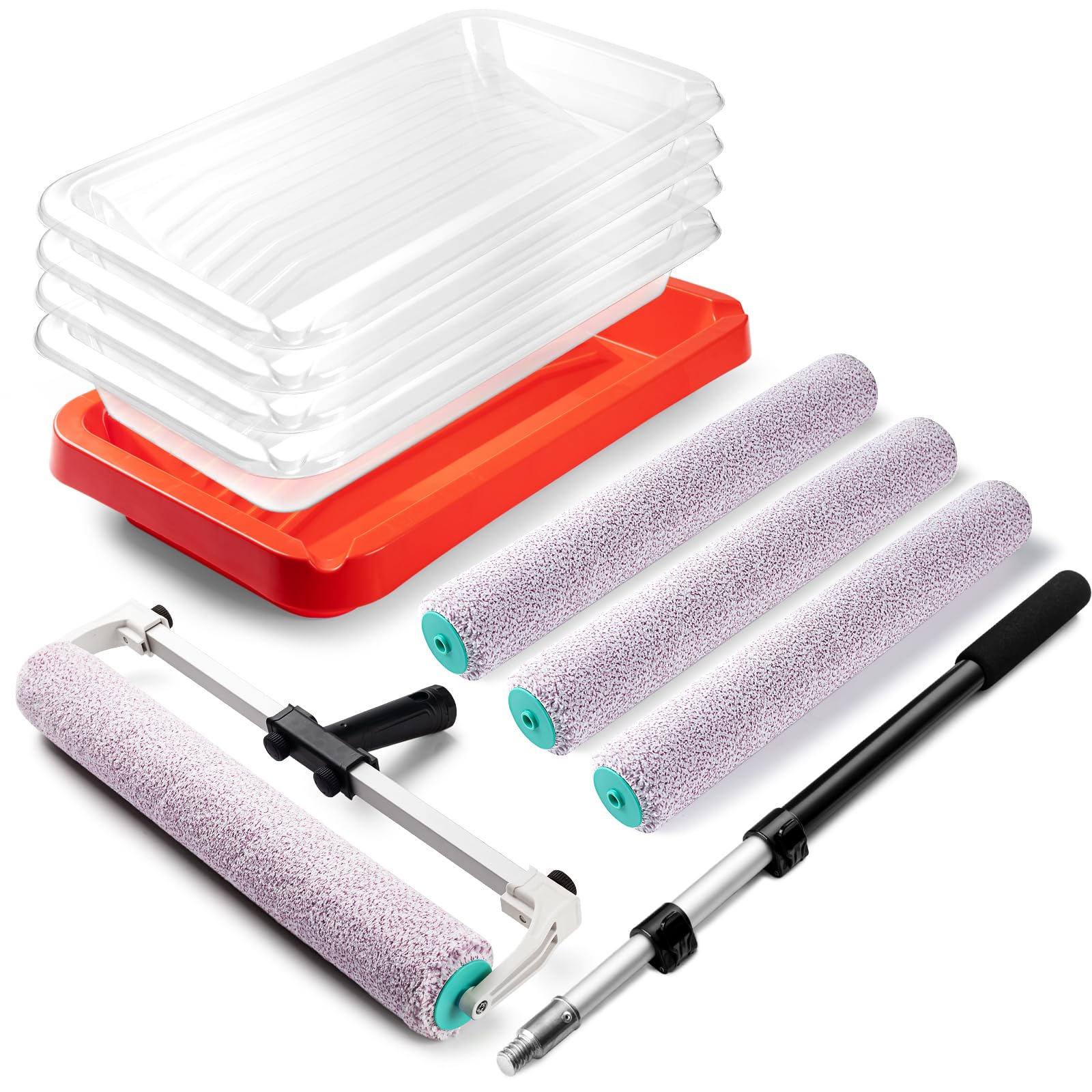 11 Piece 18 Inch Paint Roller Kit with Extension Pole