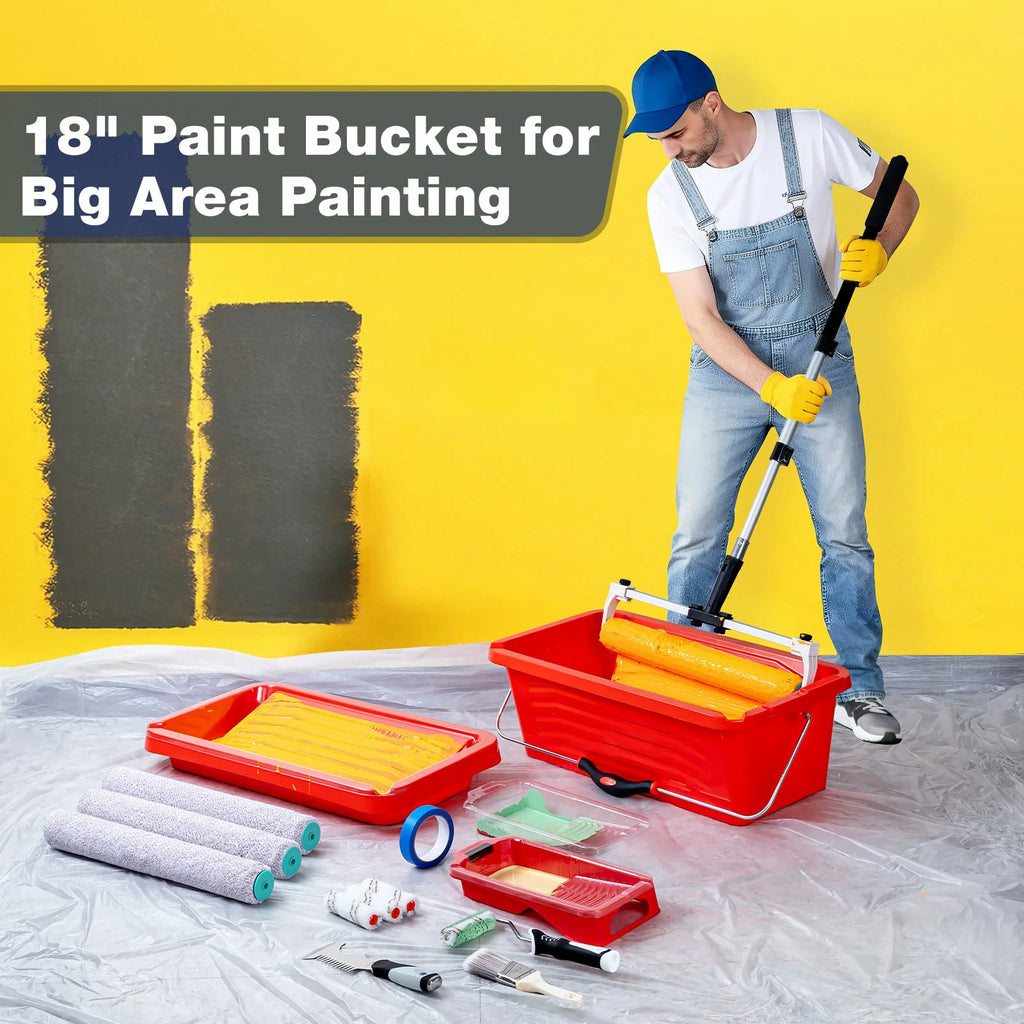 Mister Rui 23-Piece Professional 18" Paint Bucket & Tray Kit