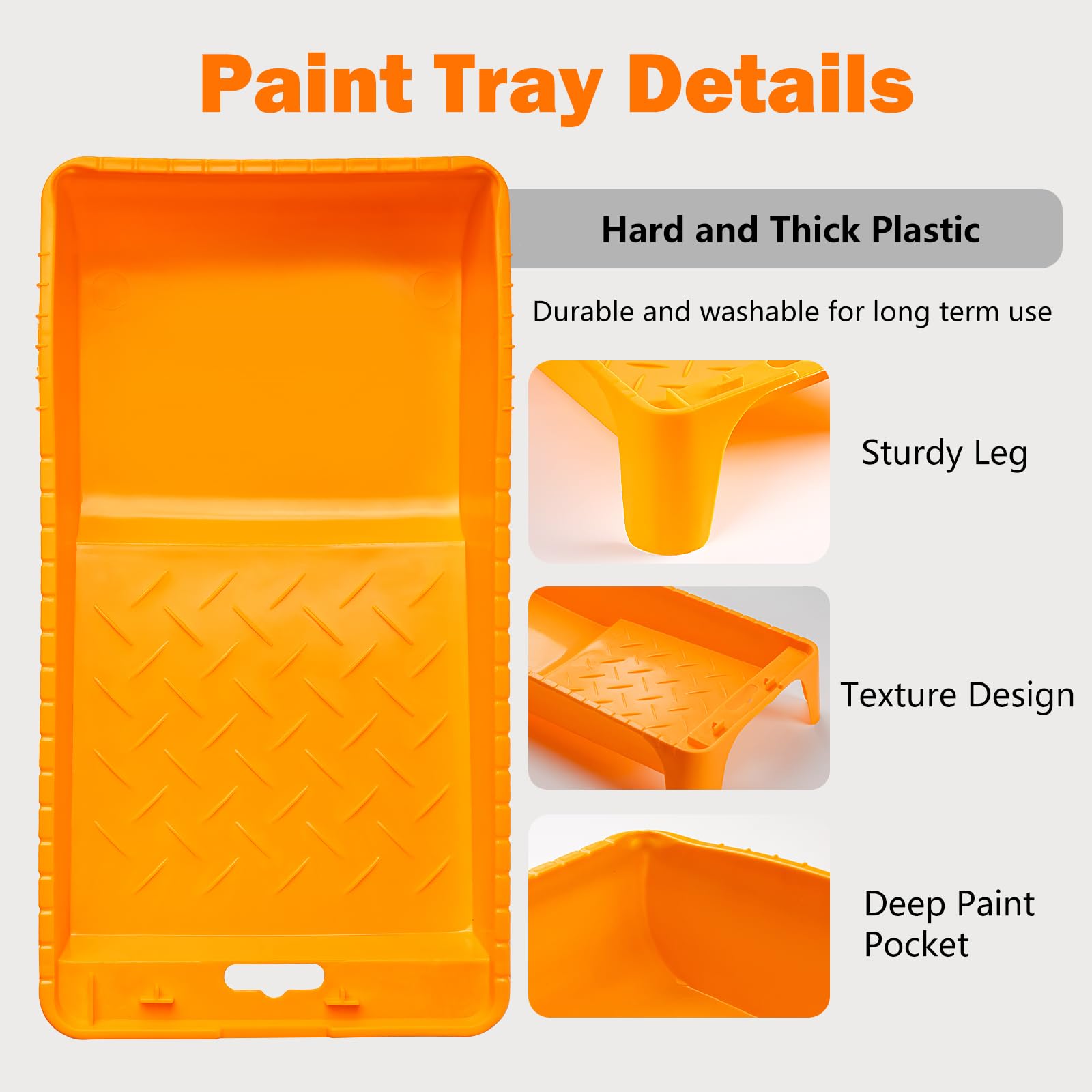 Mister Rui 4"&2" Foam & Microfiber Paint Roller Complete Kit with Paint Brush & Tray - 22 Piece