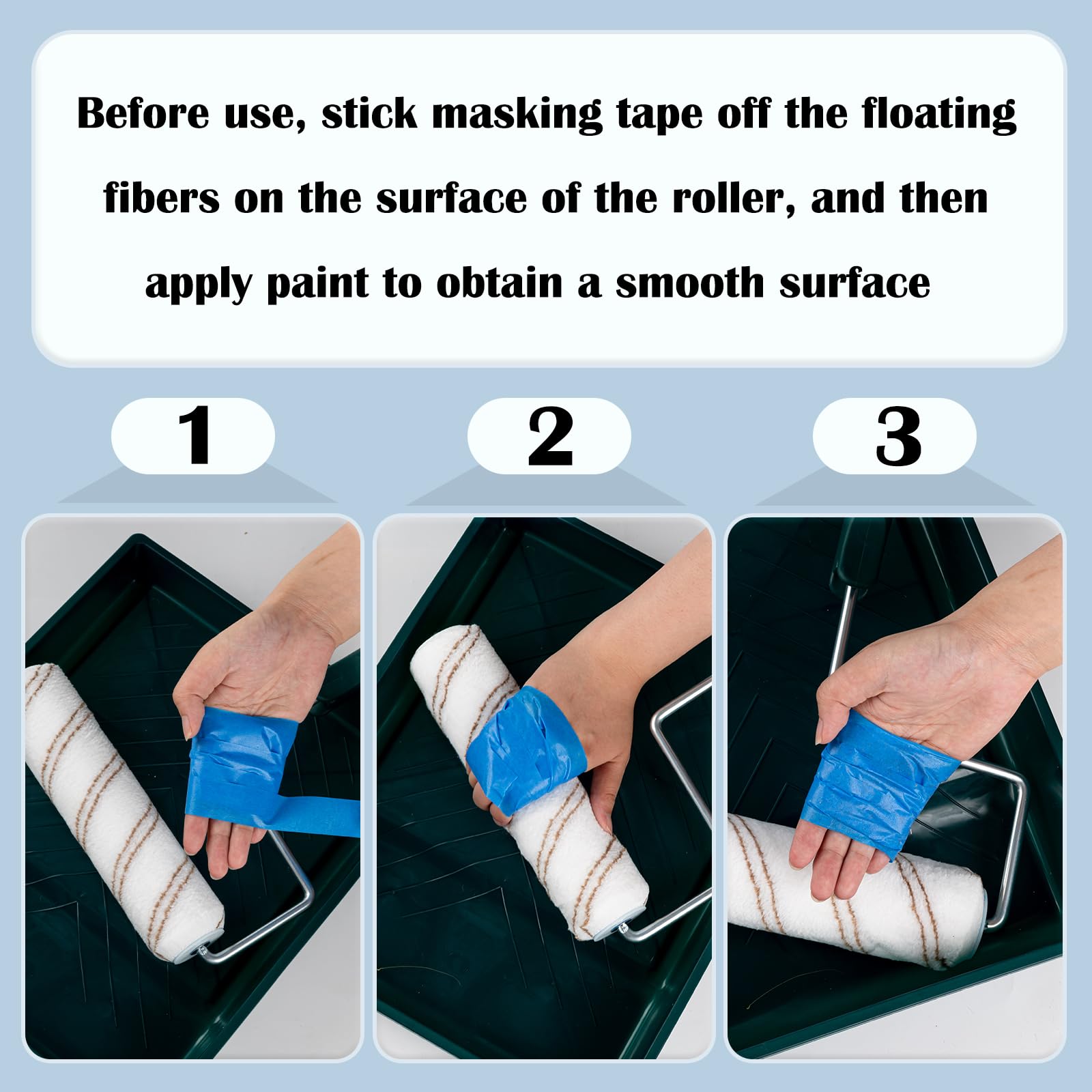 Mister Rui 9 Inch Microfiber Paint Roller Covers with Extension Pole