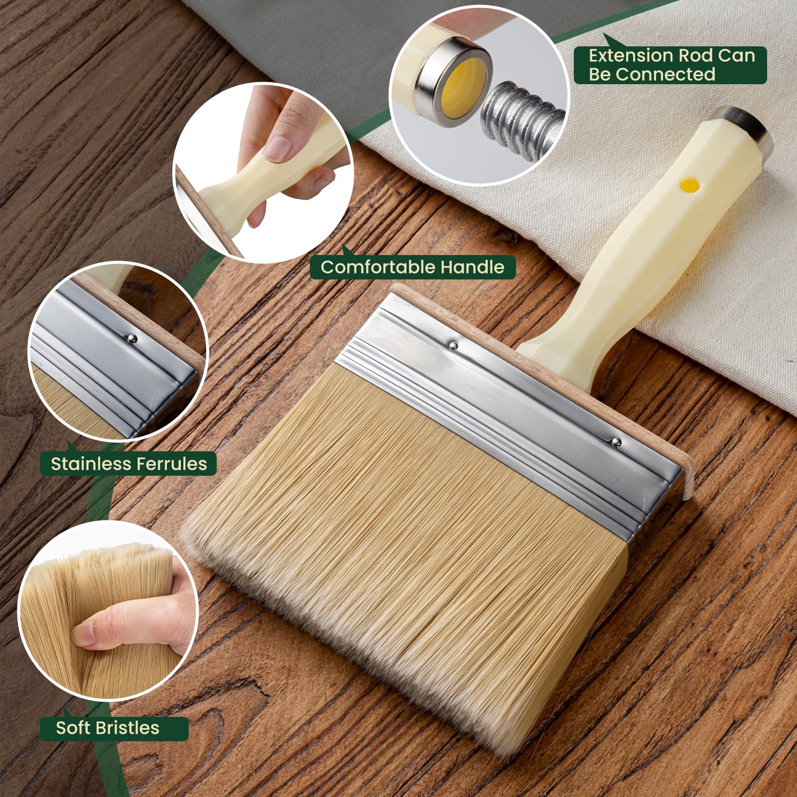 Mister Rui 5-Inch Stain & Sealer Deck Brush