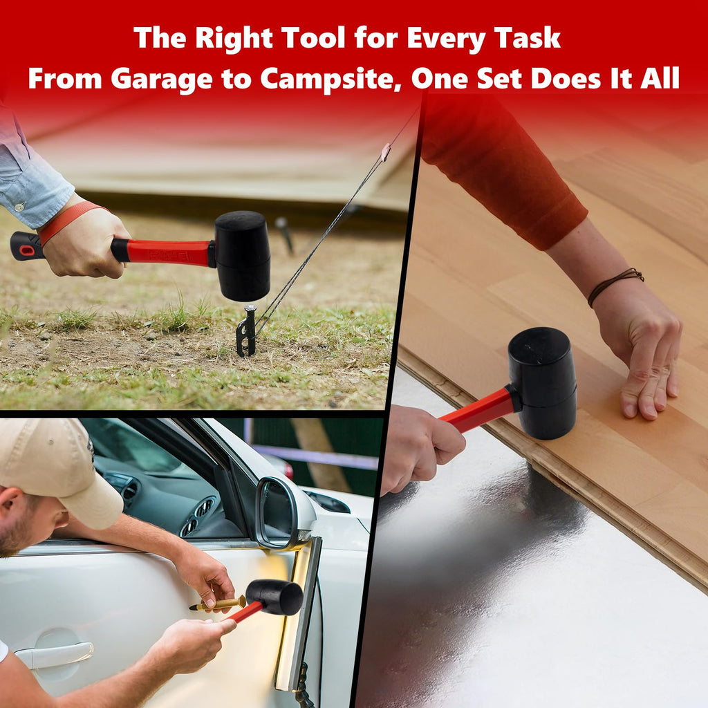 3 Pack Rubber Mallet Set (24/16/8 oz)