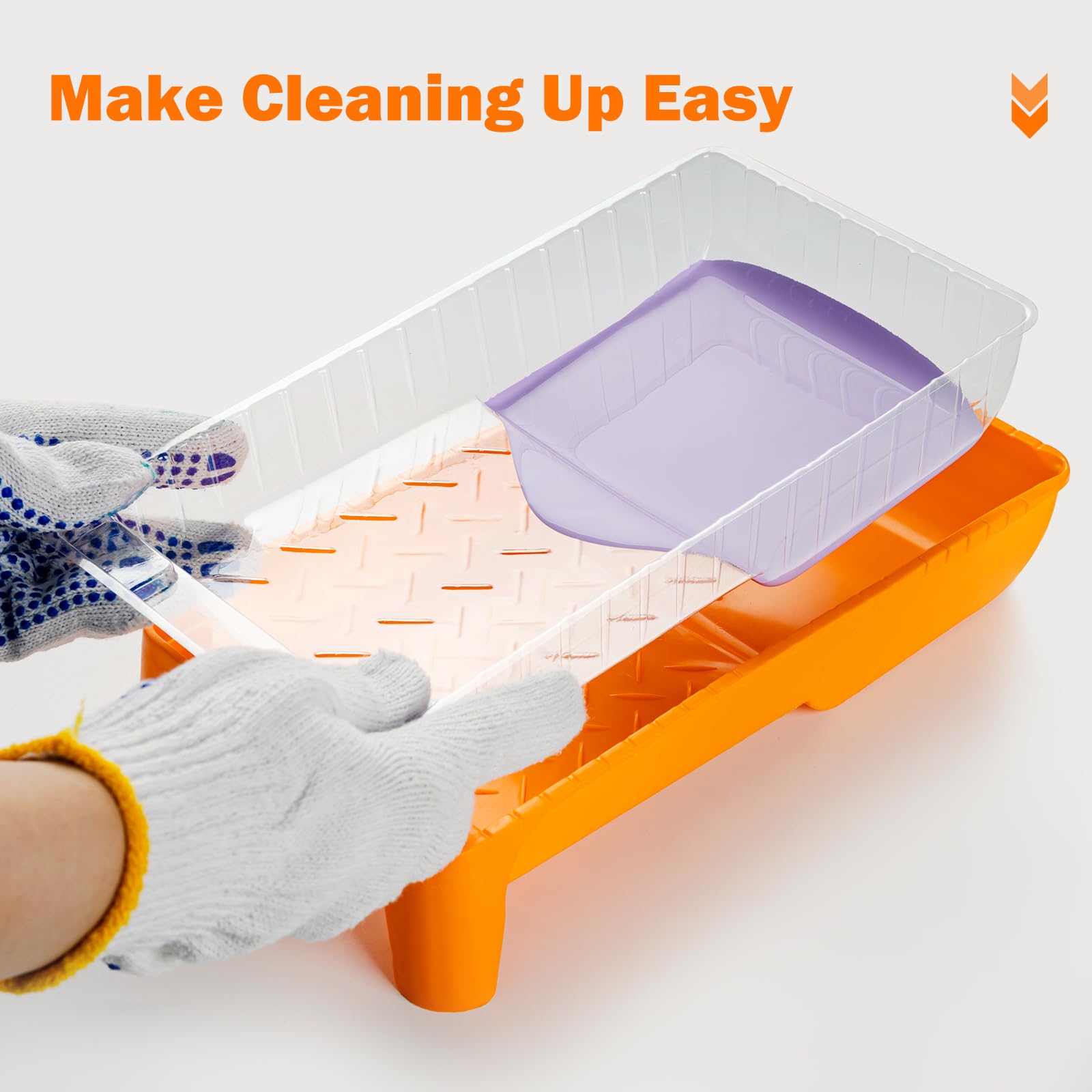 Mister Rui 4"&2" Foam & Microfiber Paint Roller Complete Kit with Paint Brush & Tray - 22 Piece
