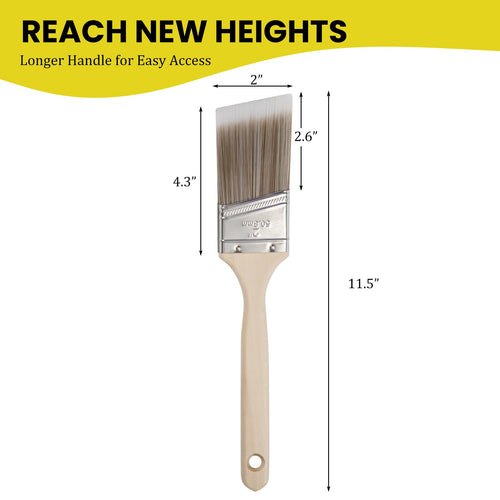 Mister Rui 2-in Angle Fluted Handle Reusable Precision Cut-In Paint Brush