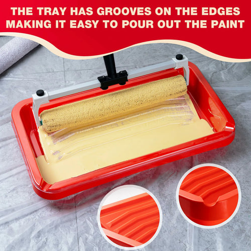 Mister Rui 18 Inch Paint Roller Kit with Heavy-Duty Tray 3 Liners
