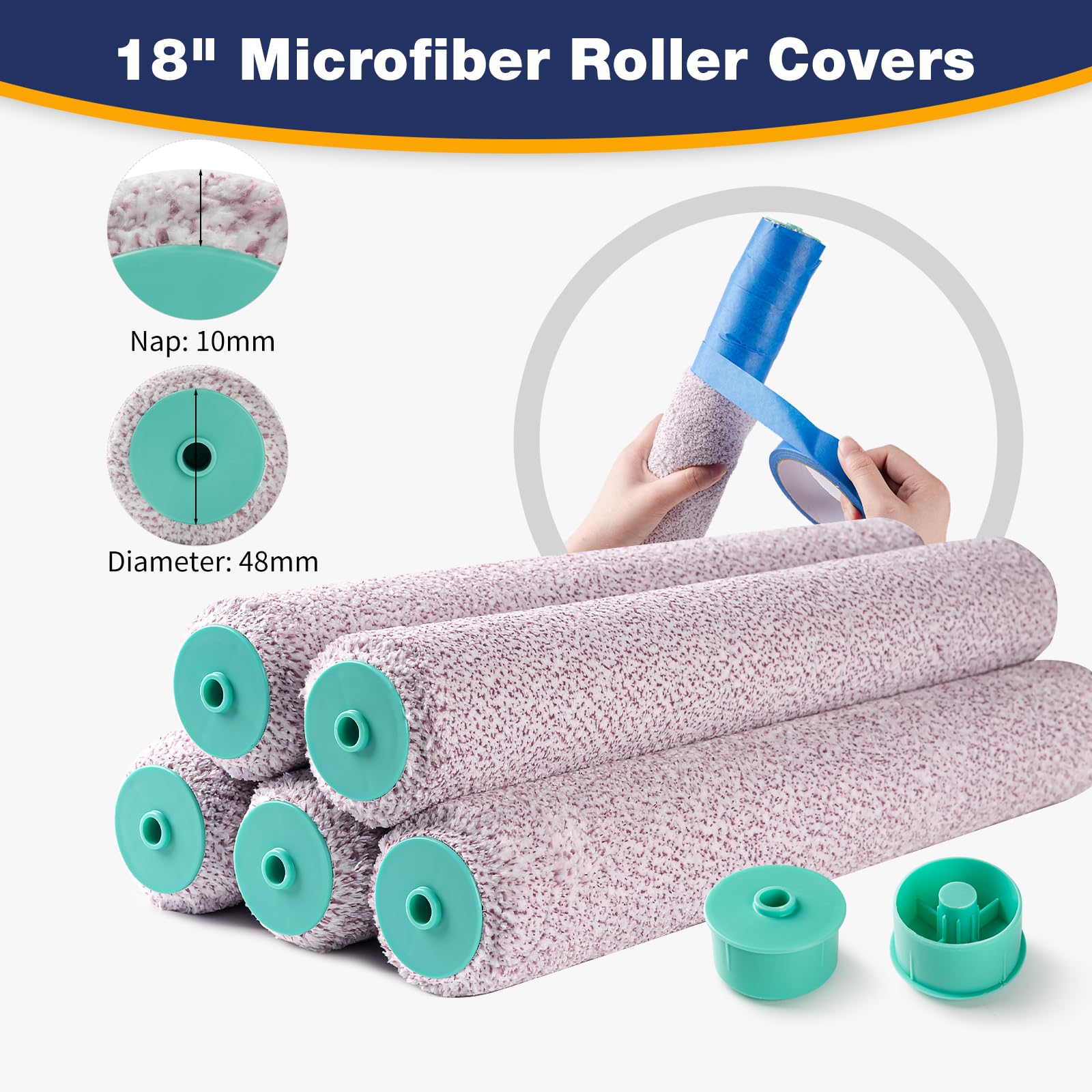11 Piece 18 Inch Paint Roller Kit with Extension Pole