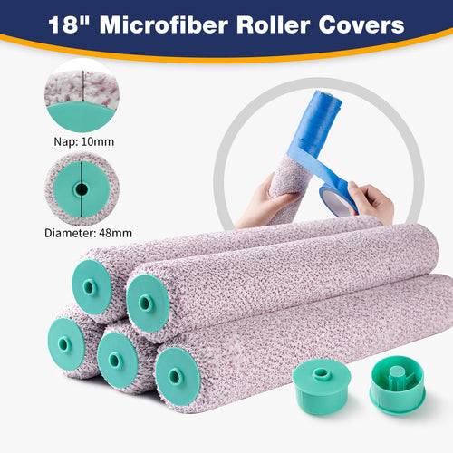 11 Piece 18 Inch Paint Roller Kit with Extension Pole