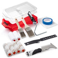 Mister Rui 16-Pieces 4 Inch Complete Paint Roller Kit, with 5-in-1 Maintenance Tool and Taping Knife