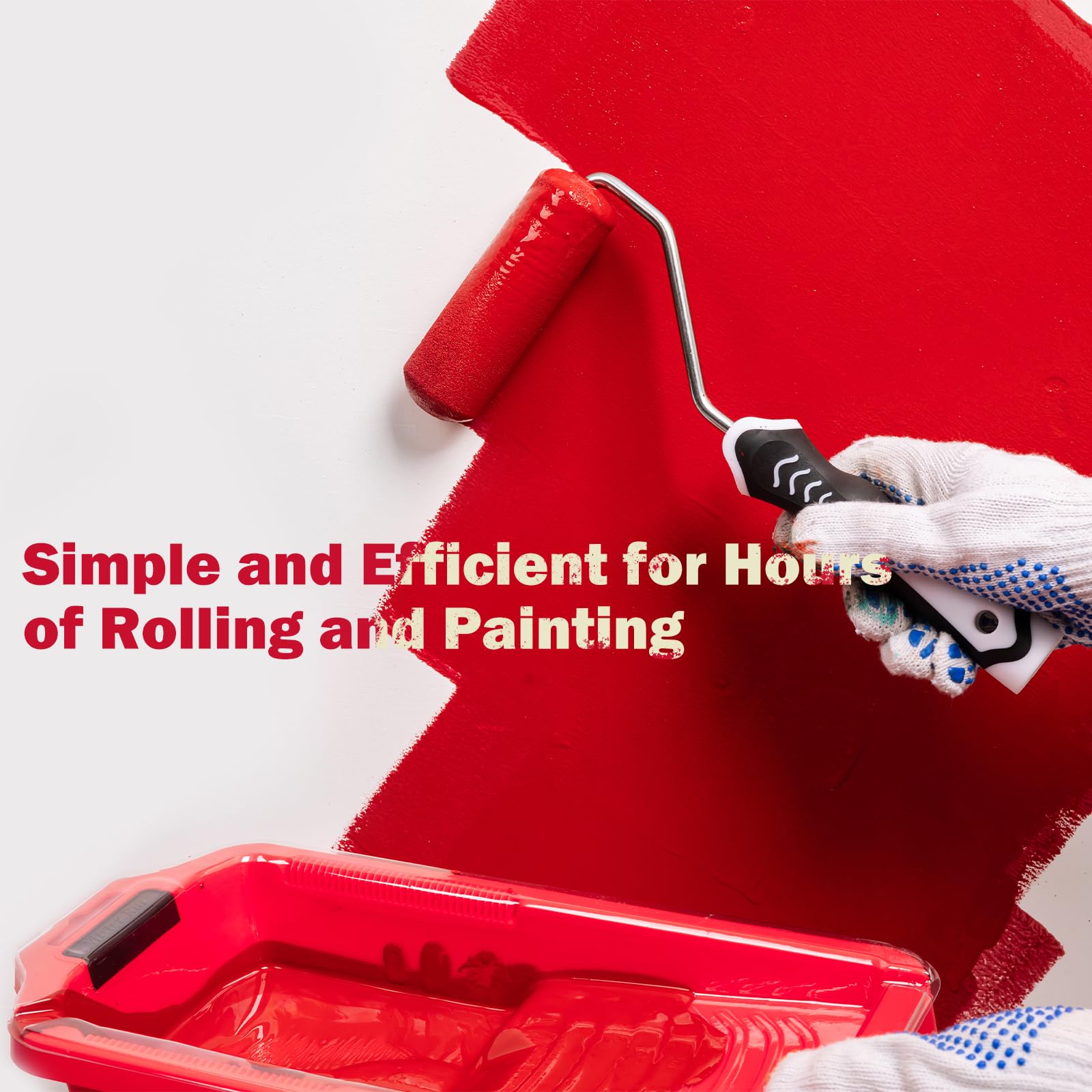 Mister Rui 16-Pieces 4 Inch Complete Paint Roller Kit, with 5-in-1 Maintenance Tool and Taping Knife