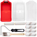 Mister Rui 4 Inch Paint Roller Kit, 12-Piece Mini Roller Set with 6 Microfiber Sleeves