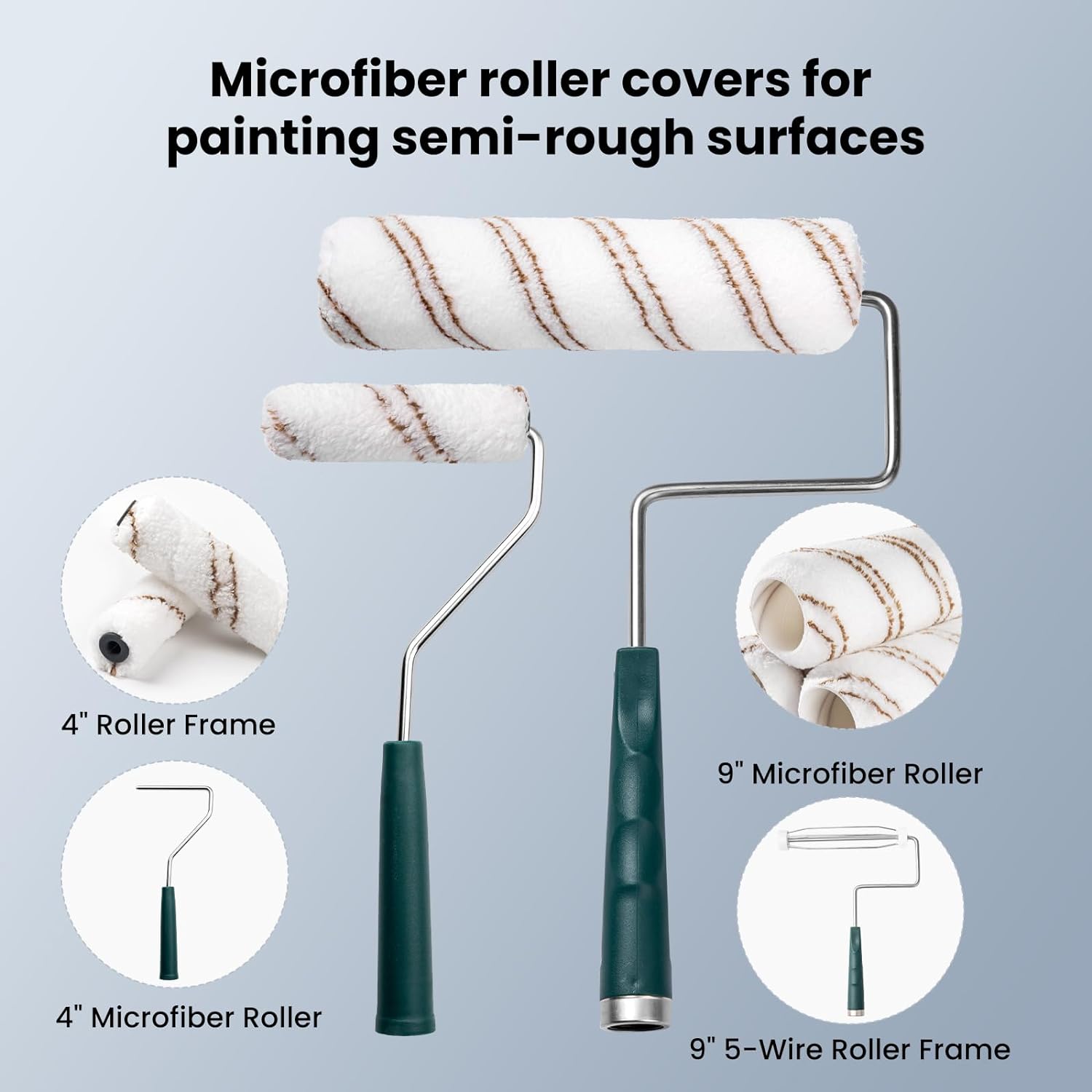 Mister Rui® 4" & 9" Paint Roller Set - 18 Pieces - MisterRui